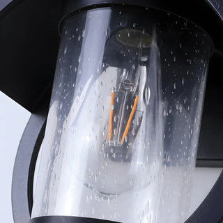 ZOWALA - Creative Circular Glass Black Outdoor Decor Wall Light Image - 5