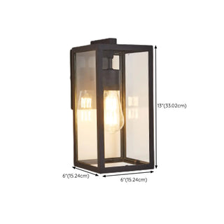 Industrial Outdoor Black Box LED Metal Wall Light Zawala #size