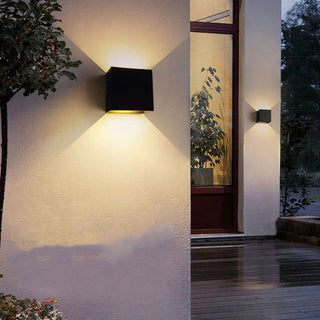 Outdoor Black Cube Up Down Lighting LED Wall Sconce Zawala Image - 1