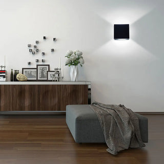Outdoor Black Cube Up Down Lighting LED Wall Sconce Zawala Image - 14