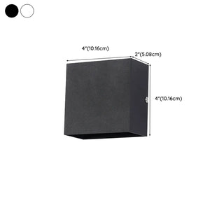 Outdoor Black Cube Up Down Lighting LED Wall Sconce Zawala #size