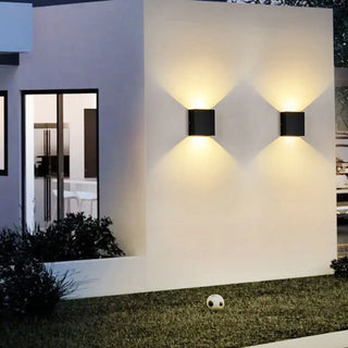 Outdoor Black Cube Up Down Lighting LED Wall Sconce Zawala Image - 2