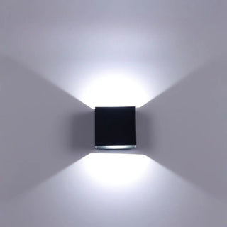 Outdoor Black Cube Up Down Lighting LED Wall Sconce Zawala Image - 5