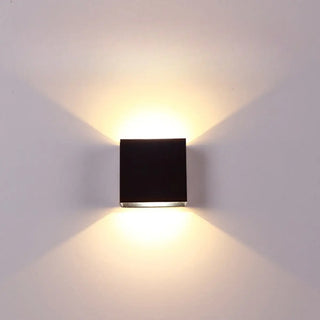 Outdoor Black Cube Up Down Lighting LED Wall Sconce Zawala Image - 6