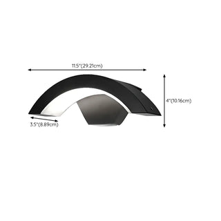 Outdoor Black Curved Arch Waterproof Wall Sconce Zawala Image - 15