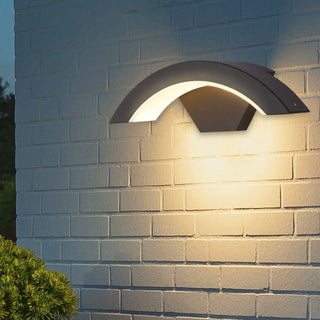 Outdoor Black Curved Arch Waterproof Wall Sconce Zawala Image - 2