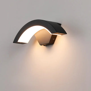 Outdoor Black Curved Arch Waterproof Wall Sconce Zawala Image - 7