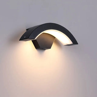 Outdoor Black Curved Arch Waterproof Wall Sconce Zawala Image - 9