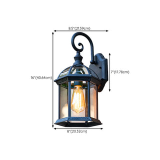 Outdoor Black Geometric LED Waterproof Wall Light Zawala #size