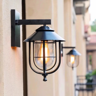Outdoor Black Geometric LED Waterproof Wall Light Zawala Image - 3