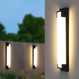 External Modern Black Geometric Metal LED Wall Light Zawala Image - 1