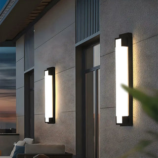 External Modern Black Geometric Metal LED Wall Light Zawala Image - 10