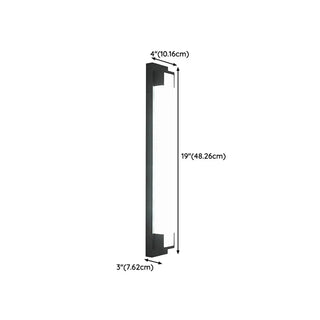External Modern Black Geometric Metal LED Wall Light Zawala #size