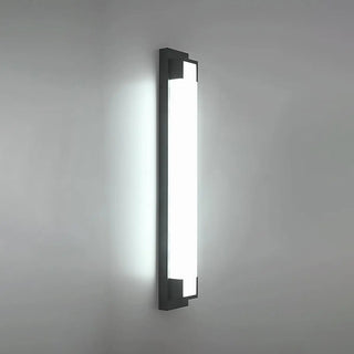 External Modern Black Geometric Metal LED Wall Light Zawala Image - 2