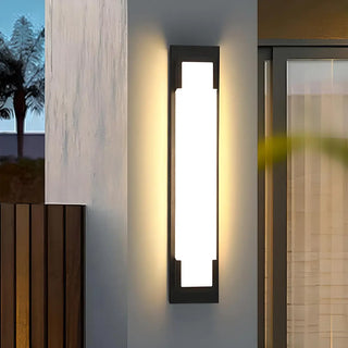 External Modern Black Geometric Metal LED Wall Light Zawala Image - 3