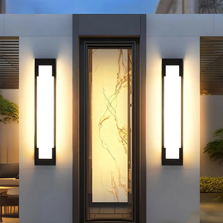 External Modern Black Geometric Metal LED Wall Light Zawala Image - 5