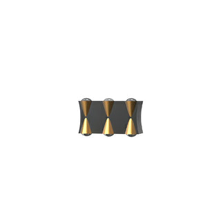 Black-Gold Funnel Metal Exterior Up Down Wall Lamp Zawala Image - 14