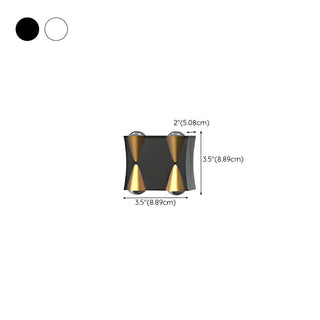 Black-Gold Funnel Metal Exterior Up Down Wall Lamp Zawala #size