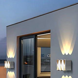 Black-Gold Funnel Metal Exterior Up Down Wall Lamp Zawala Image - 2