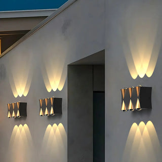 Black-Gold Funnel Metal Exterior Up Down Wall Lamp Zawala Image - 4