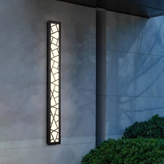 Outdoor Black Vertical Frame Geometric Wall Light  Zawala Image - 1