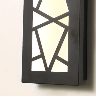 Outdoor Black Vertical Frame Geometric Wall Light  Zawala Image - 12
