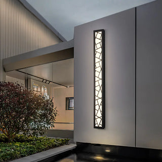 Outdoor Black Vertical Frame Geometric Wall Light  Zawala Image - 2