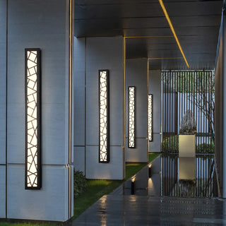 Outdoor Black Vertical Frame Geometric Wall Light  Zawala Image - 3