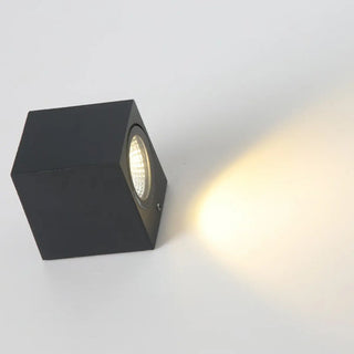 Outdoor Contemporary Black Geometric LED Wall Sconce Image - 16