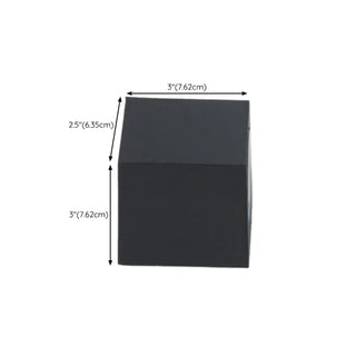 Outdoor Contemporary Black Geometric LED Wall Sconce Image - 24