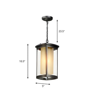 ZOWALA - Industrial Outdoor Rectangle Lantern Pendant Light #size