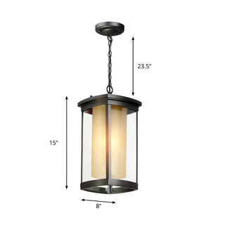 ZOWALA - Industrial Outdoor Rectangle Lantern Pendant Light Image - 8