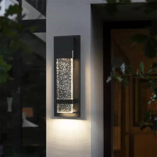 Outdoor Black Geometric Starry Effect Wall Sconce Zawala Image - 1