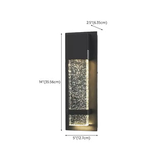Outdoor Black Geometric Starry Effect Wall Sconce Zawala #size