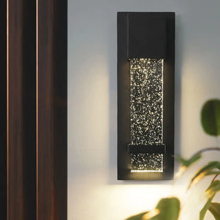 Outdoor Black Geometric Starry Effect Wall Sconce Zawala Image - 2