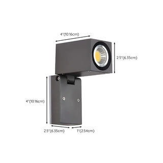Adjustable Rectangular Aluminum External Wall Lamp Zawala #size