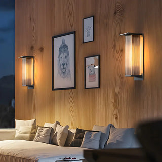 Modern Outdoor Waterproof Black Steel Box Wall Lamp Zawala Image - 1