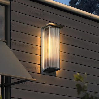 Modern Outdoor Waterproof Black Steel Box Wall Lamp Zawala Image - 2