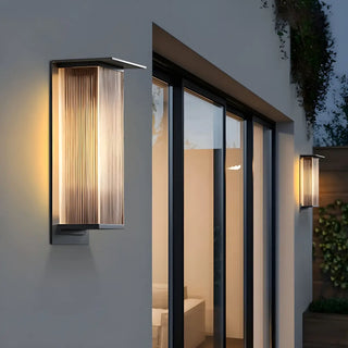 Modern Outdoor Waterproof Black Steel Box Wall Lamp Zawala Image - 5