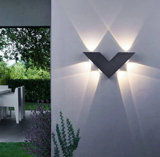 Outdoor Multi-Angle Light Black V-Shaped Wall Lamp Zawala Image - 1