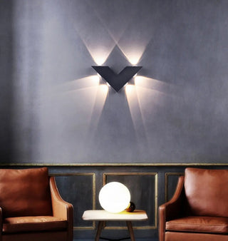 Outdoor Multi-Angle Light Black V-Shaped Wall Lamp Zawala Image - 6