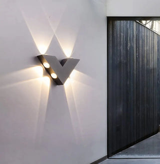 Outdoor Multi-Angle Light Black V-Shaped Wall Lamp Zawala Image - 7