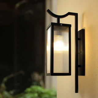 Exterior Bronze Geometric Steel LED Wall Sconces Zawala Image - 2