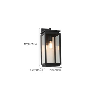 Outdoor Clear Glass Black Lantern LED Wall Sconce Zawala Image - 12