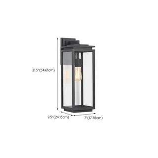 Outdoor Clear Glass Black Lantern LED Wall Sconce Zawala Image - 13