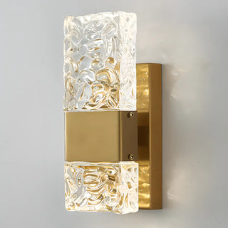 Outdoor Geometric Clear Crystal Up Down Wall Sconce Zawala Image - 11