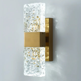Outdoor Geometric Clear Crystal Up Down Wall Sconce Zawala Image - 13