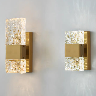 Outdoor Geometric Clear Crystal Up Down Wall Sconce Zawala Image - 14