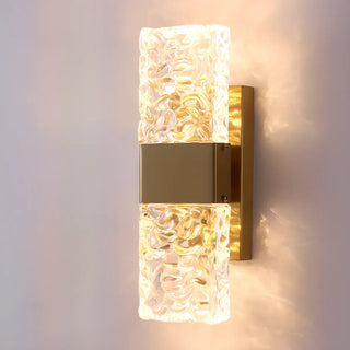 Outdoor Geometric Clear Crystal Up Down Wall Sconce Zawala Image - 15