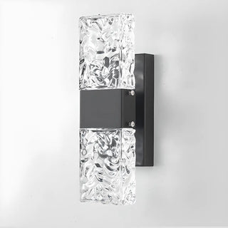 Outdoor Geometric Clear Crystal Up Down Wall Sconce Zawala Image - 16